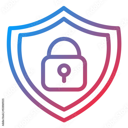 Data Protection Line Icon Style