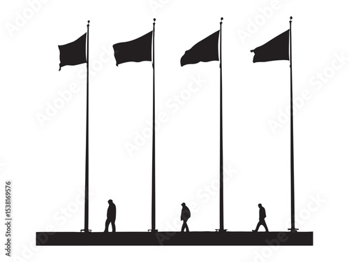 Flag icon set, logo isolated on white background, vector