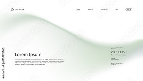 Abstract wave futuristic design of landing page. retro gradient mesh website design	
