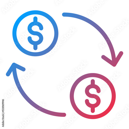 Money Exchange Line Icon Style