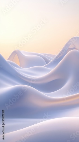 Abstract Wavy Forms in Soft Lighting