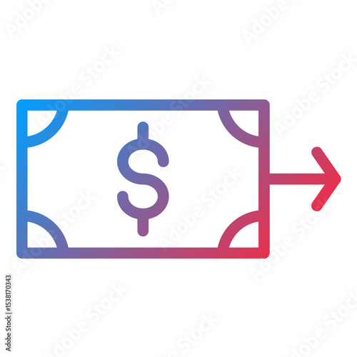 Send Money Line Icon Style
