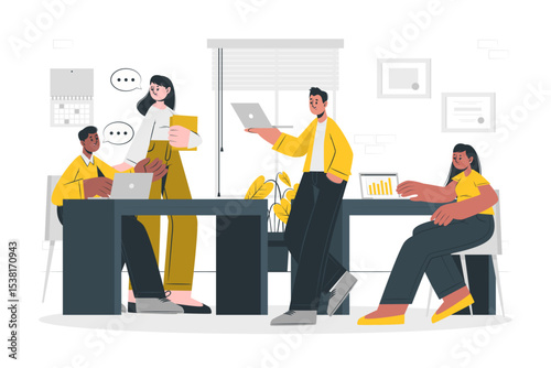 In the office concept illustration