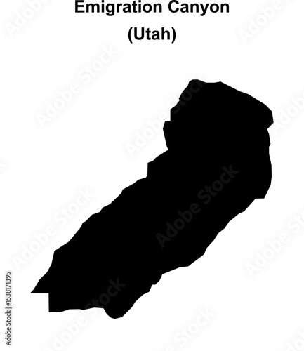 Emigration Canyon (Utah) blank outline map