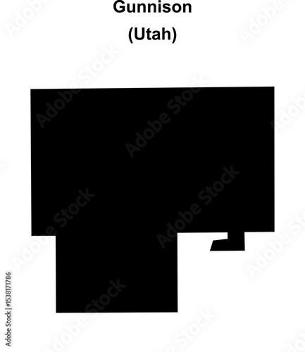 Gunnison (Utah) blank outline map