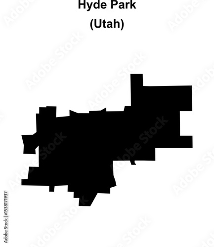 Hyde Park (Utah) blank outline map