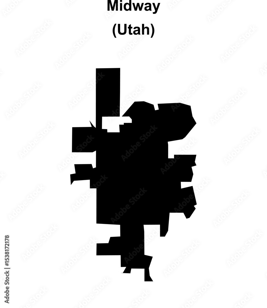 Obraz premium Midway (Utah) blank outline map