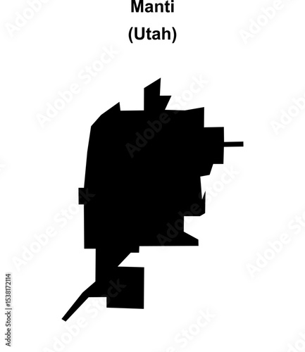 Manti (Utah) blank outline map