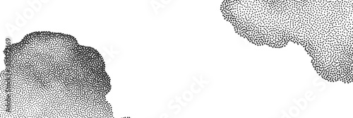 A wave of black dots with a sandy texture An abstract grainy background featuring a noisy gradient pattern