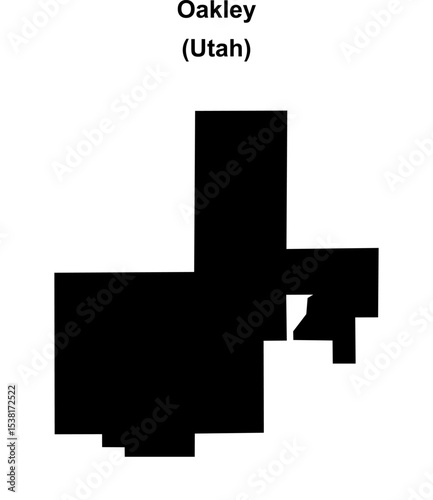 Oakley (Utah) blank outline map