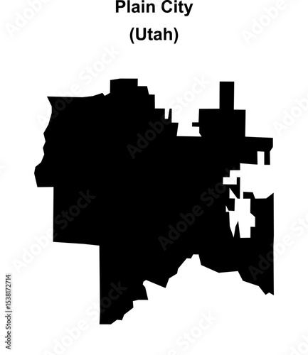 Plain City (Utah) blank outline map