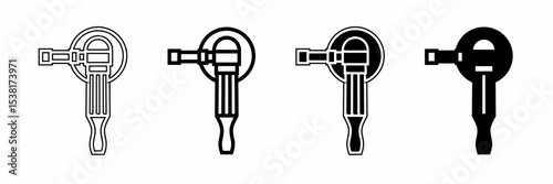 Black  illustration of a grinding machine. Grinding machine icon collection. Stock vector illustration.