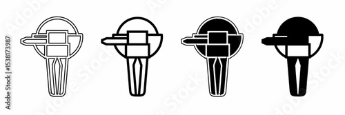 Black  illustration of a grinding machine. Grinding machine icon collection. Stock vector illustration.