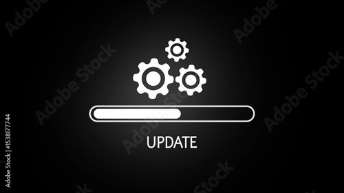 System update and processing bar icon isolated . Updating bar icon and updating software .