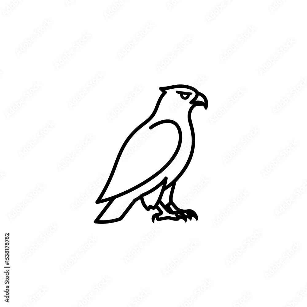 Obraz premium Elegant Eagle Outline Icon: Minimalist Bird of Prey Vector Illustration for Graphic Design and Creative Projects