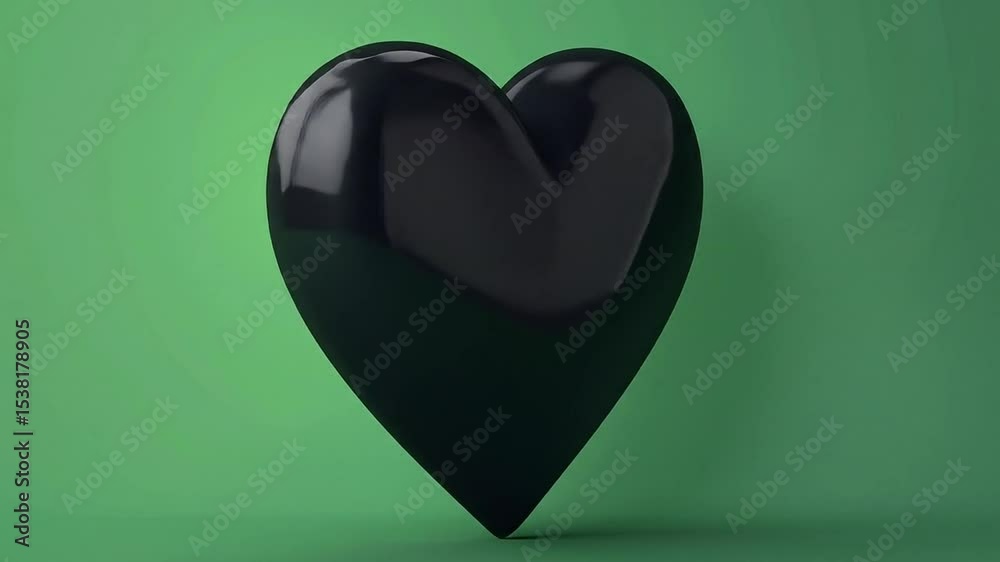 Black Heart with Green Background. (2)