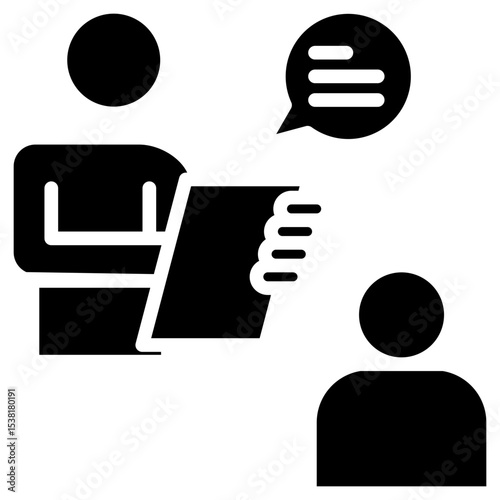Interview glyph icon