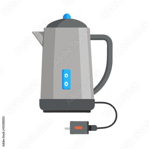 Vector illustration of electric kettle, isolated on white background
