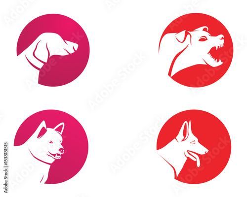 dog animals logo pets shop template icons app