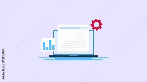 Website SEO analytics optimization performance monitoring motion. 2d animation 4k clip video