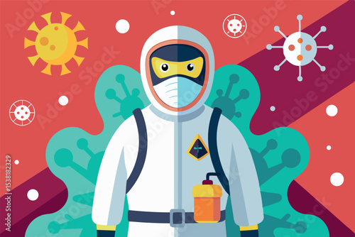 Healthcare worker in protective gear addressing viral threats