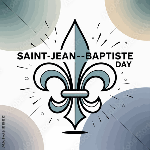 Saint Jean Baptiste Day Celebration with Fleur de Lis and Confetti Background
