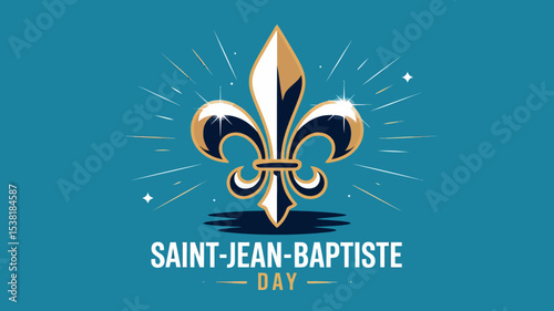 Elegant Fleur de Lis Symbol for Saint Jean Baptiste Day Celebration
