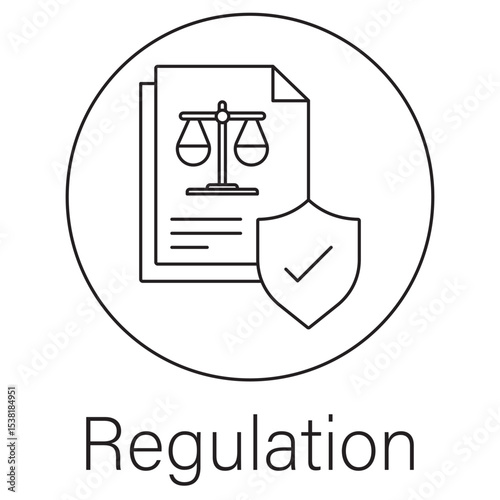 Regulation icon, Navigating Compliance Understanding Modern Regulatory Standards, Governance & Control The Power of Effective Regulation, vector
