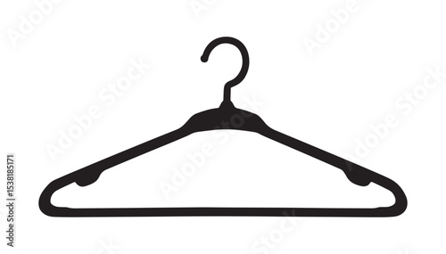 Clothes Hanger Silhouette Vector Black Illustration Wardrobe Closet Garment Clipart
