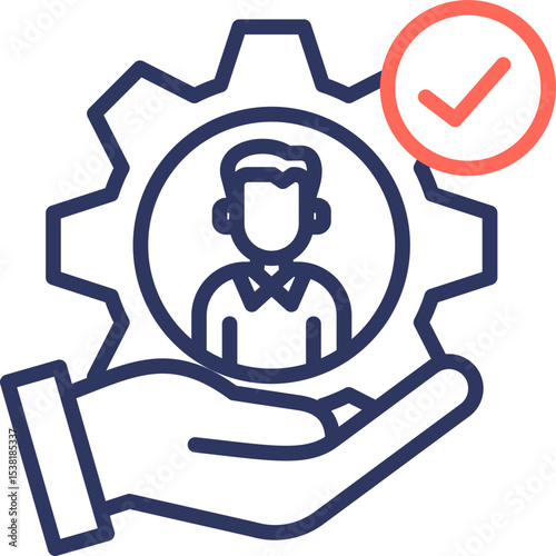Employee Retention line color icon