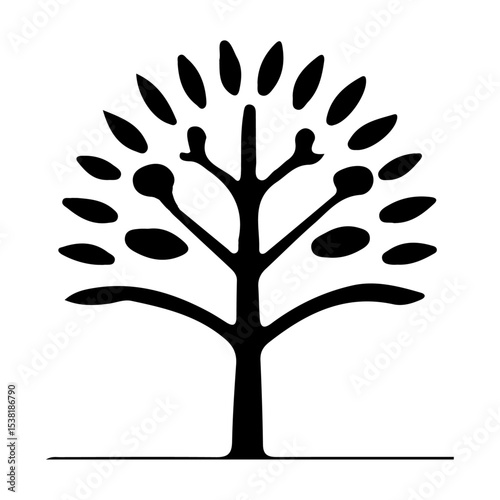 leafy tree vector icon illustration a silhouette for nature and eco design