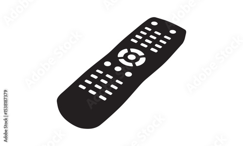 TV Remote silhouette. Remote Control Device Silhouette Vector Black Illustration Electronics Gadget Clipart