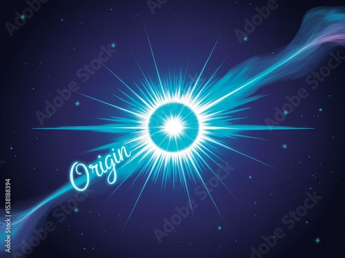 Celestial origin bright starburst cosmic beginning