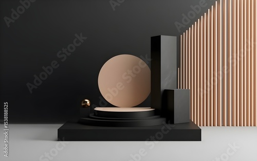 Abstract podium with sleek geometric design