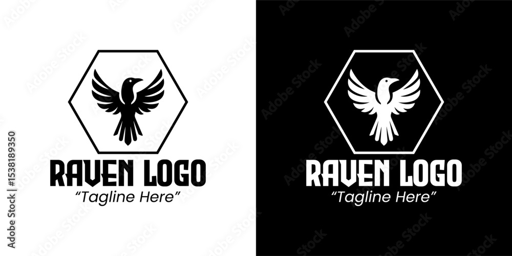 Fototapeta premium Modern Raven Logo for Business and Branding Solutions