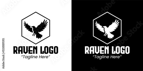 Customizable Raven Logo Design for Branding and Marketing