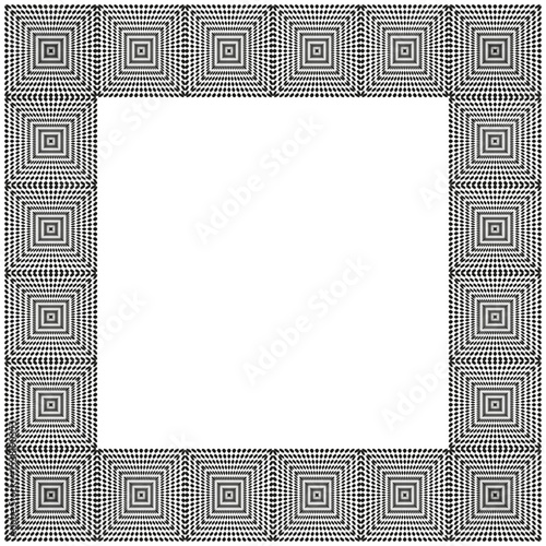 Decorative frame vector. Geometric border shape. Patterned square edge. Ornamental layout style.