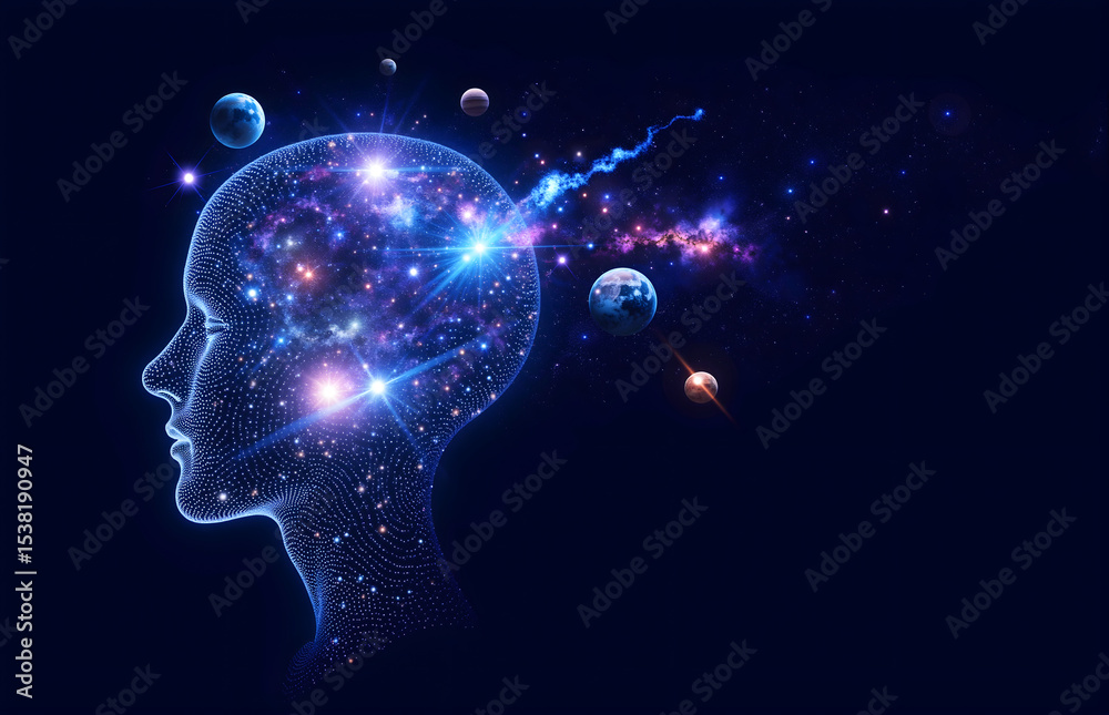 Obraz premium Brain Universe Creative Concept