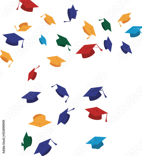 Create a kinds of deferent graduation, cap, education, hat, school, student, university, college, graduate, icon, success, diploma .vector art with white background.