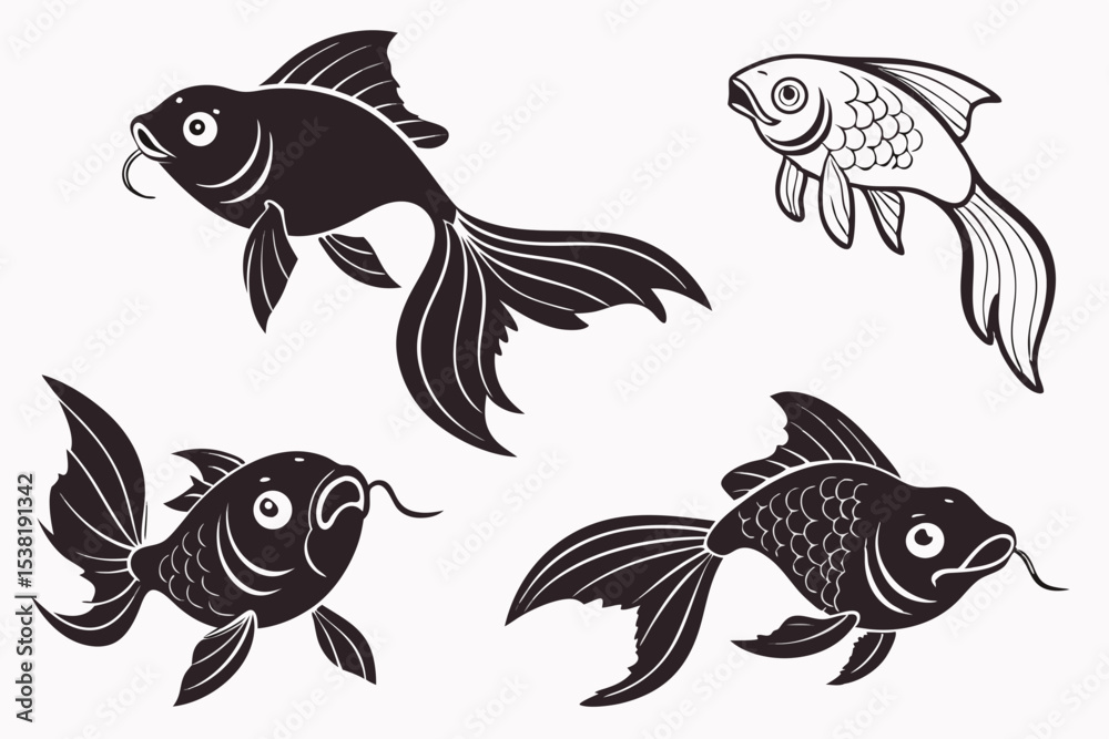 Fototapeta premium set of fish