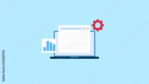 Website SEO analytics optimization performance monitoring flat illustration vector