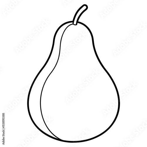 Contour Vector of a Pear with Smooth Curves and Stem