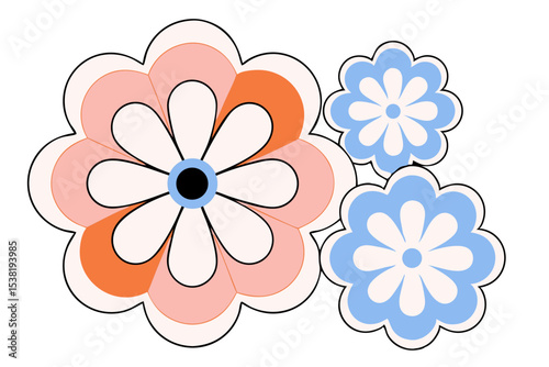 Gradient Watercolor Flower Design | Layered Vector + Hi-Res JPEG