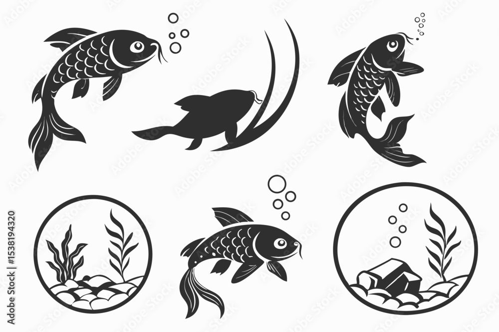 Fototapeta premium set of fish