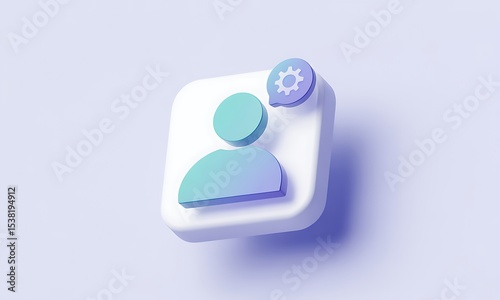 Profile Icon Illustrates Settings in a Clean, Modern Style, ideal for app design, user interface, with copy space.