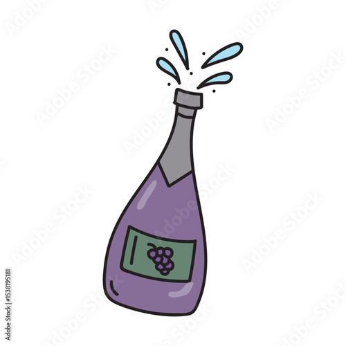wine bottle illustrator free vector 
