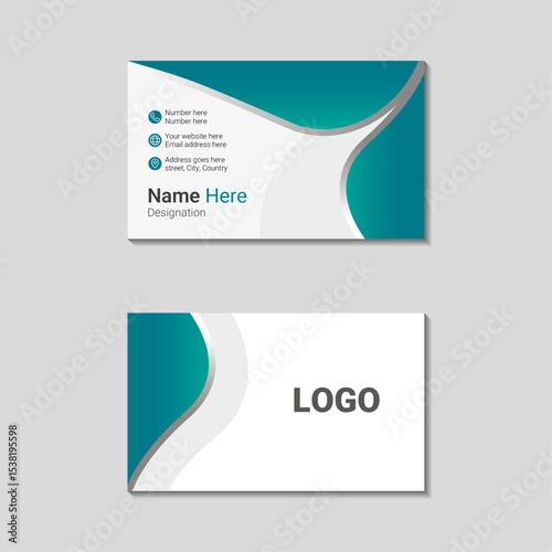Double sided Premium and Modern business card template with luxurious curved shape