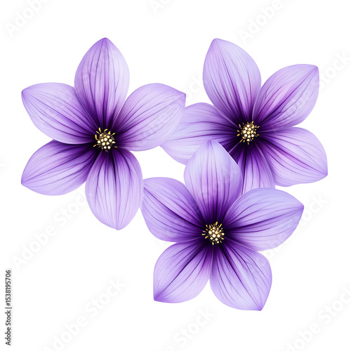 purple flowers isolated on white background cutout 