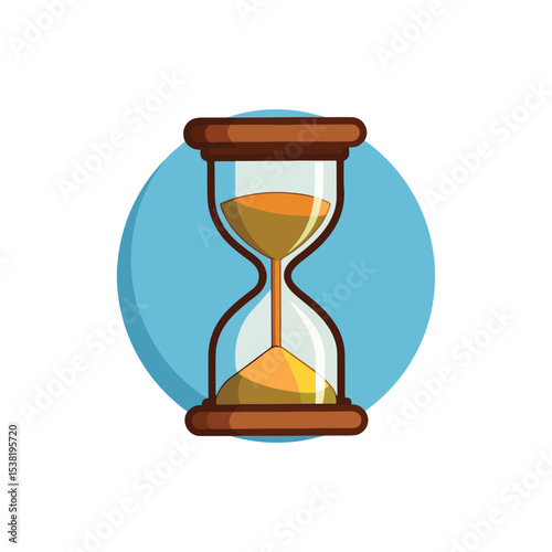 Hourglass Illustration Time Management, Deadline, and History Concept