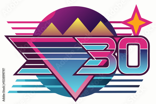 Vibrant abstract background featuring geometric shapes in Memphis style. Includes bold triangles in pink, teal, yellow, and purple, combined with dotted